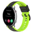 For Amazfit GTR 2 22mm Two-Color Silicone Watch Band(Black+Lime Green) - 1