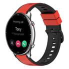 For Amazfit GTR 2 22mm Two-Color Silicone Watch Band(Red+Black) - 1
