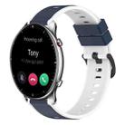 For Amazfit GTR 2 22mm Two-Color Silicone Watch Band(Midnight Blue + White) - 1