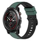 For Amazfit 3 22mm Two-Color Silicone Watch Band(Olive Green + Black) - 1