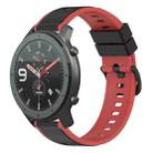 For Amazfit GTR 47mm 22mm Two-Color Silicone Watch Band(Black+Red) - 1