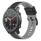 For Amazfit GTR 47mm 22mm Two-Color Silicone Watch Band(Black+Grey) - 1