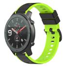 For Amazfit GTR 47mm 22mm Two-Color Silicone Watch Band(Black+Lime Green) - 1