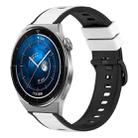 For Huawei Watch GT3 Pro 46mm 22mm Two-Color Silicone Watch Band(White+Black) - 1