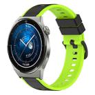 For Huawei Watch GT3 Pro 46mm 22mm Two-Color Silicone Watch Band(Black+Lime Green) - 1