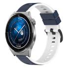 For Huawei Watch GT3 Pro 46mm 22mm Two-Color Silicone Watch Band(Midnight Blue + White) - 1