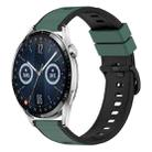 For Huawei Watch GT3 46mm 22mm Two-Color Silicone Watch Band(Olive Green + Black) - 1