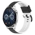 For Huawei Watch GT3 46mm 22mm Two-Color Silicone Watch Band(Black+White) - 1