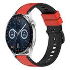 For Huawei Watch GT3 46mm 22mm Two-Color Silicone Watch Band(Red+Black) - 1