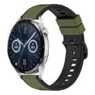 For Huawei Watch GT3 46mm 22mm Two-Color Silicone Watch Band(Army Green + Black) - 1