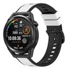 For Huawei Watch GT Runner 22mm Two-Color Silicone Watch Band(White+Black) - 1