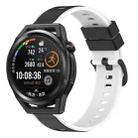 For Huawei Watch GT Runner 22mm Two-Color Silicone Watch Band(Black+White) - 1