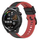 For Huawei Watch GT Runner 22mm Two-Color Silicone Watch Band(Black+Red) - 1