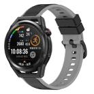 For Huawei Watch GT Runner 22mm Two-Color Silicone Watch Band(Black+Grey) - 1