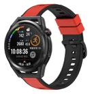 For Huawei Watch GT Runner 22mm Two-Color Silicone Watch Band(Red+Black) - 1