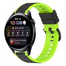 For Huawei Watch 3 22mm Two-Color Silicone Watch Band(Black+Lime Green) - 1