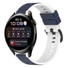 For Huawei Watch 3 22mm Two-Color Silicone Watch Band(Midnight Blue + White) - 1