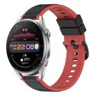 For Huawei Watch 3 Pro 22mm Two-Color Silicone Watch Band(Black+Red) - 1