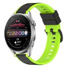 For Huawei Watch 3 Pro 22mm Two-Color Silicone Watch Band(Black+Lime Green) - 1