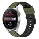 For Huawei Watch 3 Pro 22mm Two-Color Silicone Watch Band(Army Green + Black) - 1