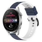 For Huawei Watch 3 Pro 22mm Two-Color Silicone Watch Band(Midnight Blue + White) - 1