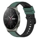 For Huawei GT2 Pro 22mm Two-Color Silicone Watch Band(Olive Green + Black) - 1