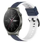 For Huawei GT2 Pro 22mm Two-Color Silicone Watch Band(Midnight Blue + White) - 1
