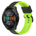 For Huawei Watch GT 2E 22mm Two-Color Silicone Watch Band(Black+Lime Green) - 1