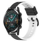 For Huawei GT2 46mm 22mm Two-Color Silicone Watch Band(Black+White) - 1
