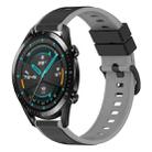 For Huawei GT2 46mm 22mm Two-Color Silicone Watch Band(Black+Grey) - 1