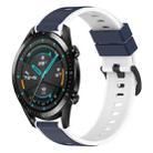 For Huawei GT2 46mm 22mm Two-Color Silicone Watch Band(Midnight Blue + White) - 1