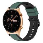 For Honor Watch GS 3 22mm Two-Color Silicone Watch Band(Olive Green + Black) - 1