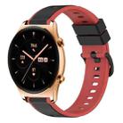 For Honor Watch GS 3 22mm Two-Color Silicone Watch Band(Black+Red) - 1