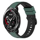 For Honor Watch GS Pro 22mm Two-Color Silicone Watch Band(Olive Green + Black) - 1