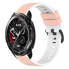 For Honor Watch GS Pro 22mm Two-Color Silicone Watch Band(Pink+White) - 1