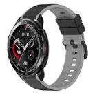 For Honor Watch GS Pro 22mm Two-Color Silicone Watch Band(Black+Grey) - 1