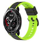 For Honor Watch GS Pro 22mm Two-Color Silicone Watch Band(Black+Lime Green) - 1