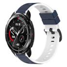 For Honor Watch GS Pro 22mm Two-Color Silicone Watch Band(Midnight Blue + White) - 1