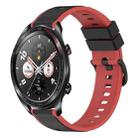 For Honor Watch Dream 22mm Two-Color Silicone Watch Band(Black+Red) - 1