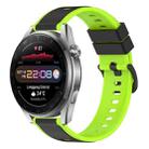 For Huawei Watch 3 Pro New 22mm Two-Color Silicone Watch Band(Black+Lime Green) - 1