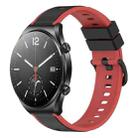 For Xiaomi MI Watch S1 22mm Two-Color Silicone Watch Band(Black+Red) - 1