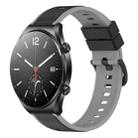 For Xiaomi MI Watch S1 22mm Two-Color Silicone Watch Band(Black+Grey) - 1