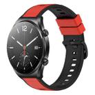 For Xiaomi MI Watch S1 22mm Two-Color Silicone Watch Band(Red+Black) - 1