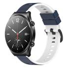 For Xiaomi MI Watch S1 22mm Two-Color Silicone Watch Band(Midnight Blue + White) - 1