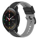 For Xiaomi MI Watch S1 Pro 22mm Two-Color Silicone Watch Band(Black+Grey) - 1