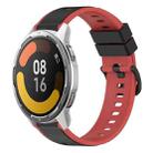 For Xiaomi MI Watch Color 2 22mm Two-Color Silicone Watch Band(Black+Red) - 1