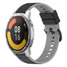 For Xiaomi MI Watch Color 2 22mm Two-Color Silicone Watch Band(Black+Grey) - 1