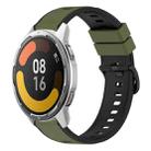 For Xiaomi MI Watch Color 2 22mm Two-Color Silicone Watch Band(Army Green + Black) - 1