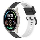 For Xiaomi MI Watch Sport 22mm Two-Color Silicone Watch Band(Black+White) - 1