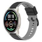 For Xiaomi MI Watch Sport 22mm Two-Color Silicone Watch Band(Black+Grey) - 1